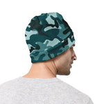 Forest Green Camouflage Print Beanie