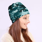 Forest Green Camouflage Print Beanie