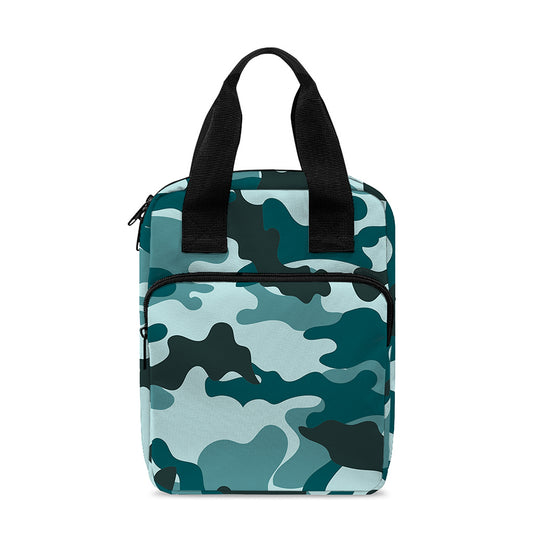 Forest Green Camouflage Print Bible Tote Bag