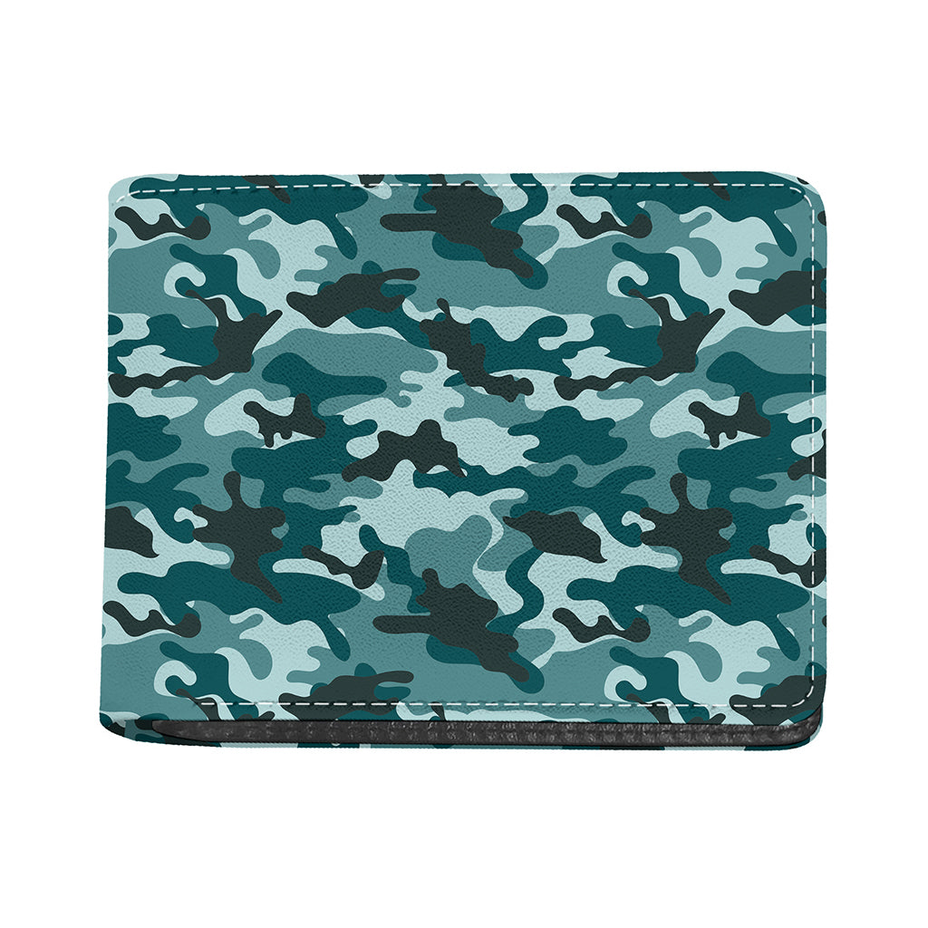 Forest Green Camouflage Print Bifold Wallet