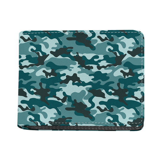 Forest Green Camouflage Print Bifold Wallet