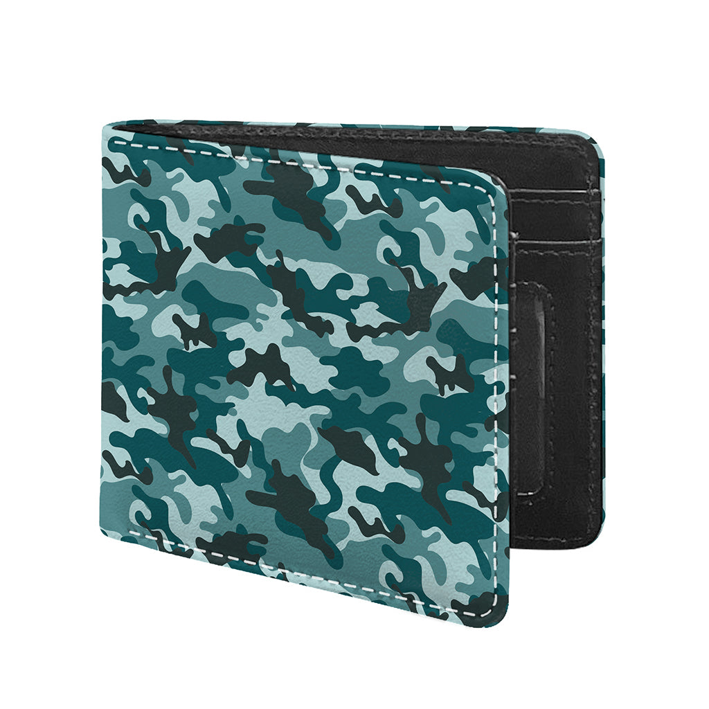 Forest Green Camouflage Print Bifold Wallet