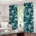 Forest Green Camouflage Print Dimout Grommet Curtains