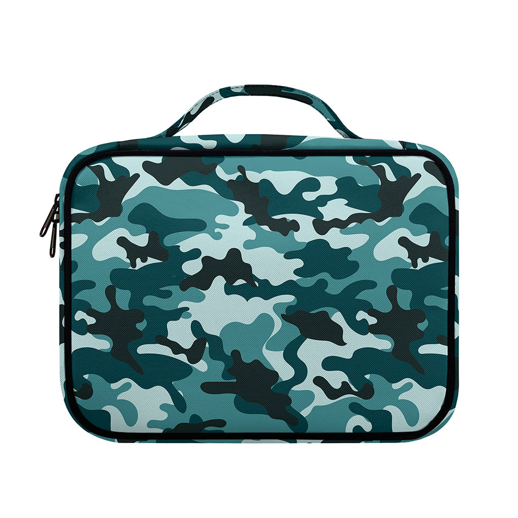 Forest Green Camouflage Print Briefcase Bible Bag