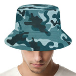 Forest Green Camouflage Print Bucket Hat