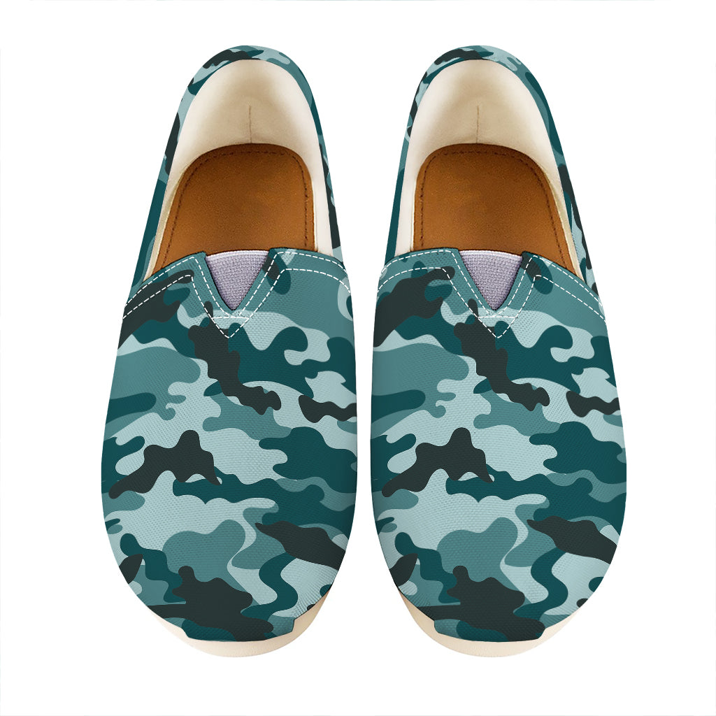 Forest Green Camouflage Print Casual Shoes