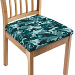 Forest Green Camouflage Print Chair Cushion Cover