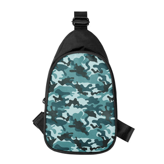 Forest Green Camouflage Print Chest Bag
