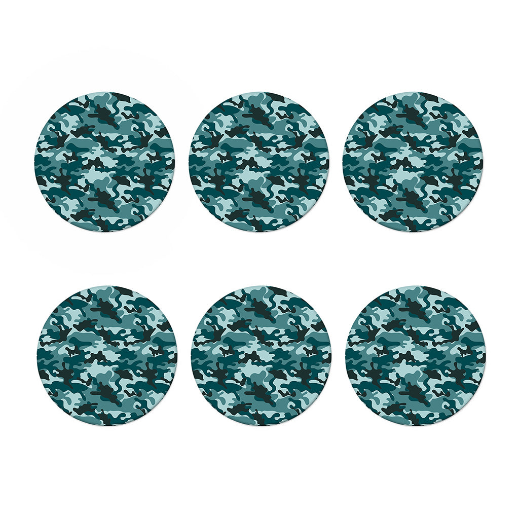 Forest Green Camouflage Print Coaster Set
