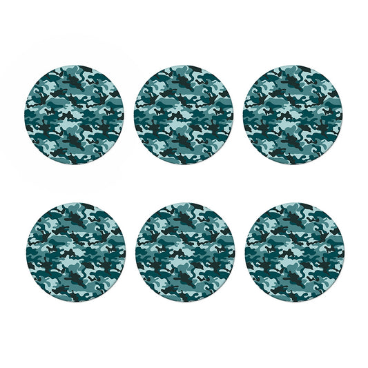 Forest Green Camouflage Print Coaster Set