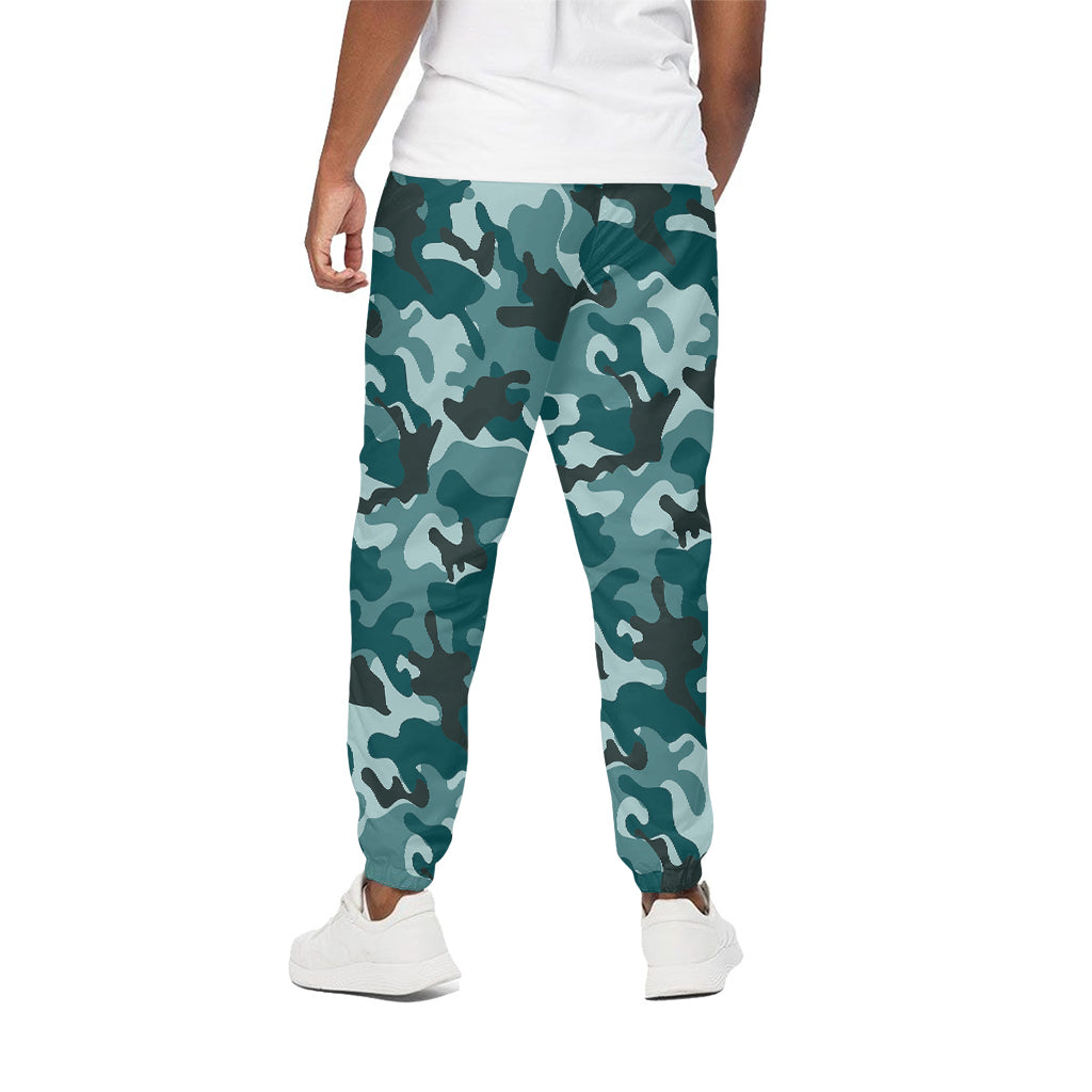 Forest Green Camouflage Print Cotton Pants