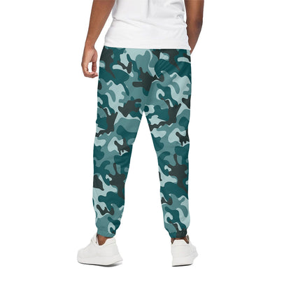 Forest Green Camouflage Print Cotton Pants