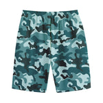 Forest Green Camouflage Print Cotton Shorts