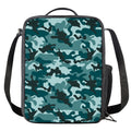 Forest Green Camouflage Print Crossbody Lunch Bag