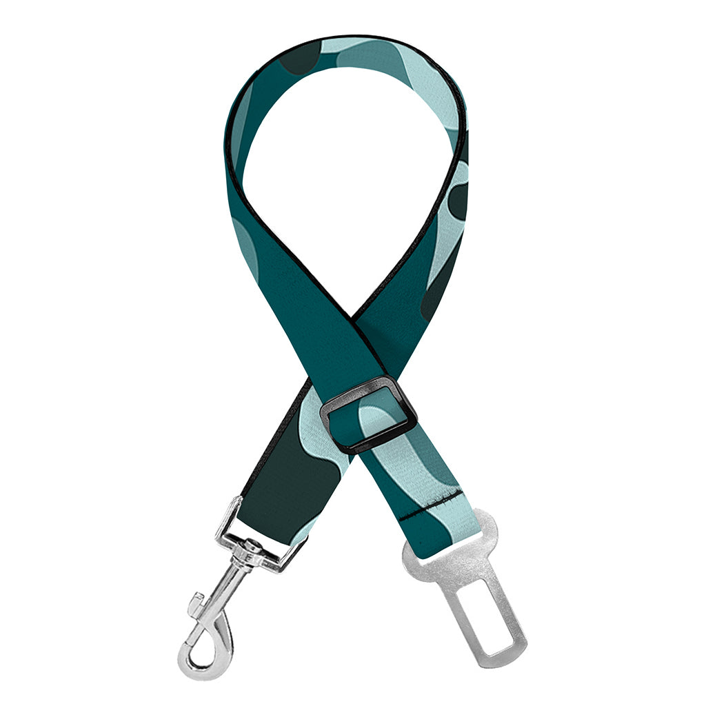Forest Green Camouflage Print Dog Seat Belt