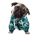 Forest Green Camouflage Print Dog Zip Up Hoodie