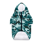 Forest Green Camouflage Print Dog Zip Up Hoodie