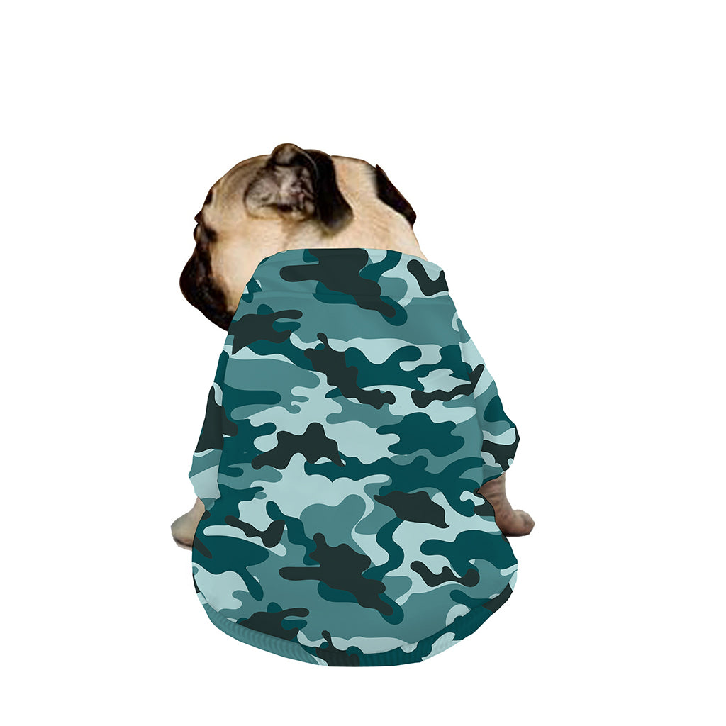 Forest Green Camouflage Print Dog Zip Up Jacket