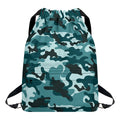 Forest Green Camouflage Print Drawstring Backpack
