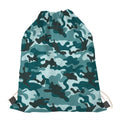 Forest Green Camouflage Print Drawstring Bag