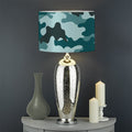 Forest Green Camouflage Print Drum Lamp Shade