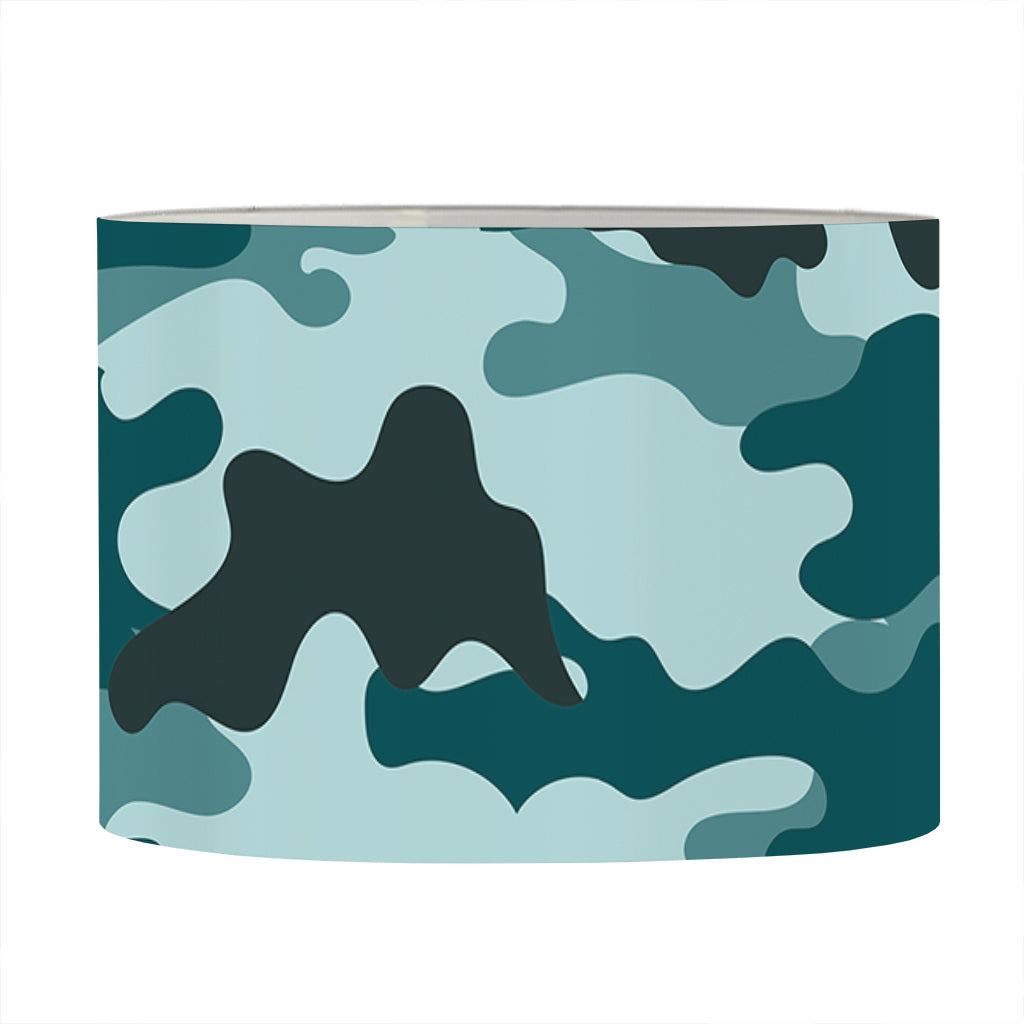 Forest Green Camouflage Print Drum Lamp Shade