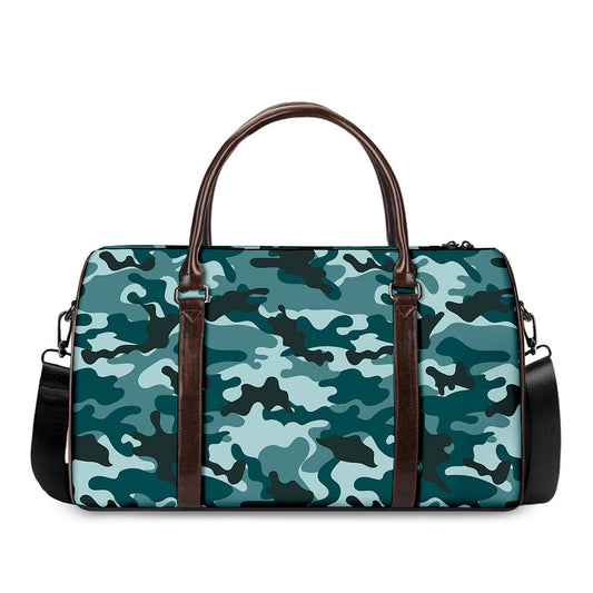 Forest Green Camouflage Print Duffle Bag