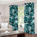 Forest Green Camouflage Print Extra Wide Grommet Curtains