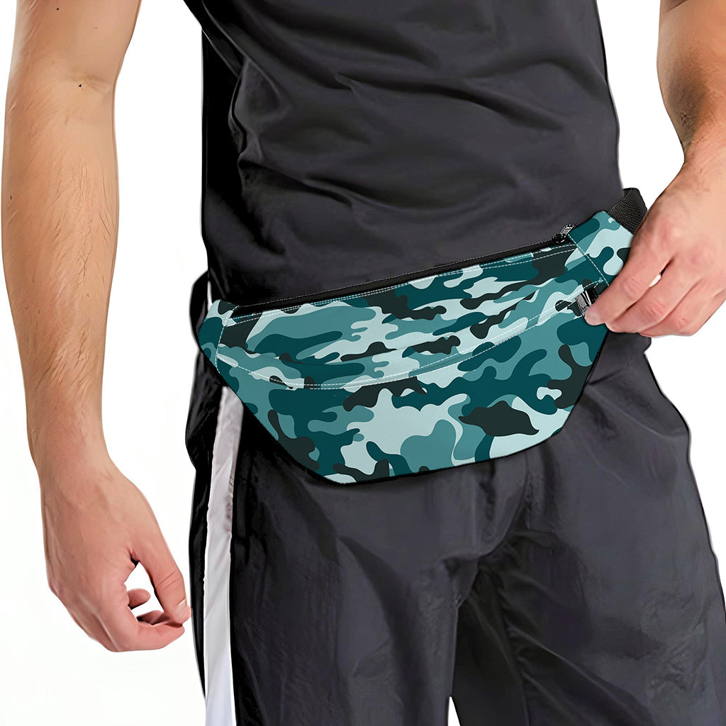 Forest Green Camouflage Print Fanny Pack