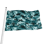 Forest Green Camouflage Print Flag