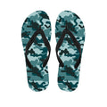 Forest Green Camouflage Print Flip Flops