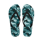 Forest Green Camouflage Print Flip Flops