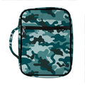 Forest Green Camouflage Print Front Pocket Bible Bag