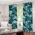 Forest Green Camouflage Print Grommet Curtains