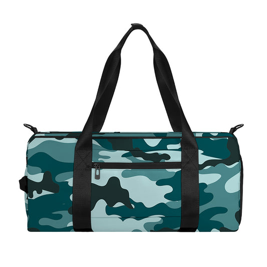 Forest Green Camouflage Print Gym Bag