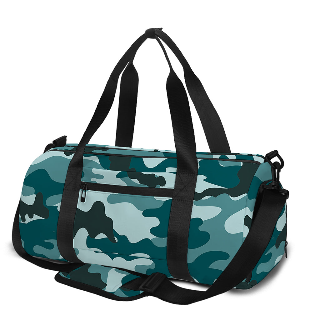 Forest Green Camouflage Print Gym Bag