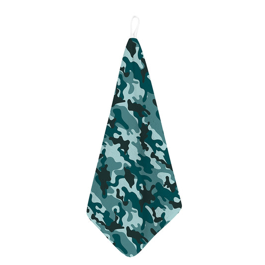 Forest Green Camouflage Print Hand Towel