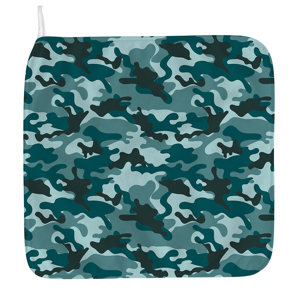 Forest Green Camouflage Print Hand Towel