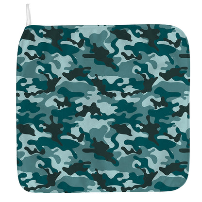 Forest Green Camouflage Print Hand Towel