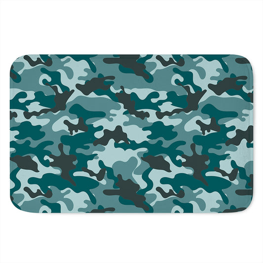 Forest Green Camouflage Print Indoor Door Mat