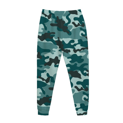 Forest Green Camouflage Print Jogger Pants