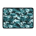 Forest Green Camouflage Print Kitchen Mat