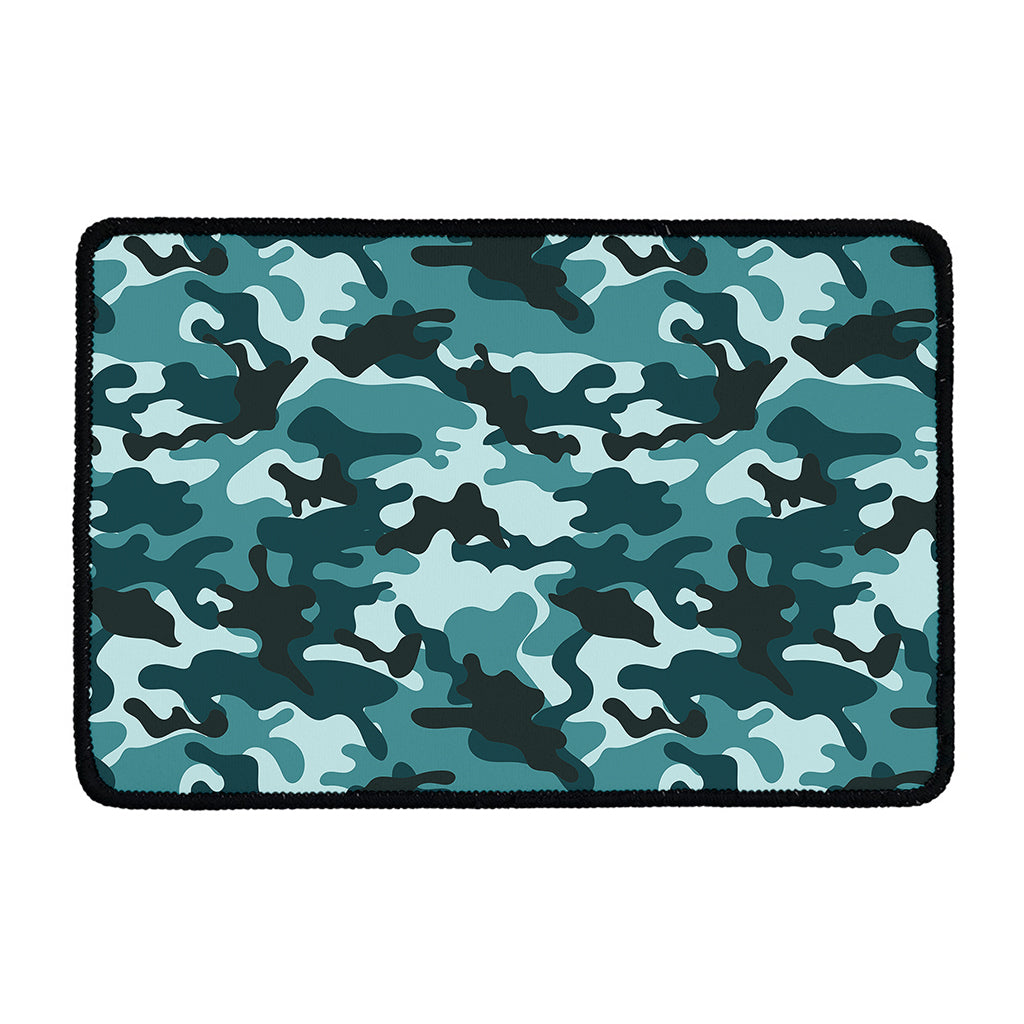Forest Green Camouflage Print Kitchen Mat