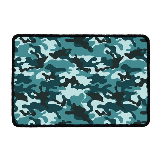 Forest Green Camouflage Print Kitchen Mat