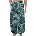 Forest Green Camouflage Print Lantern Pants