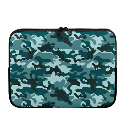 Forest Green Camouflage Print Laptop Sleeve