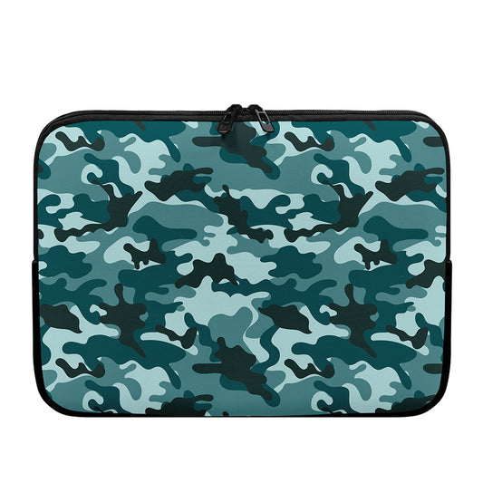 Forest Green Camouflage Print Laptop Sleeve