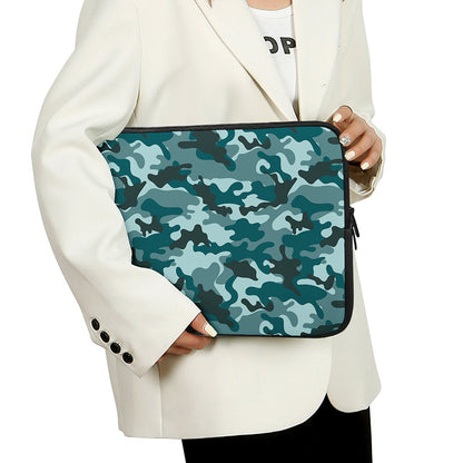 Forest Green Camouflage Print Laptop Sleeve