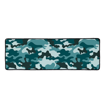 Forest Green Camouflage Print Long Kitchen Mat