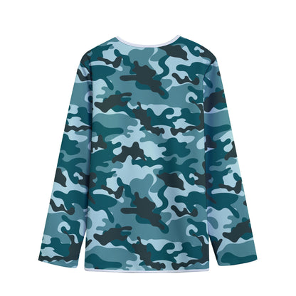 Forest Green Camouflage Print Long Sleeve Short Coat